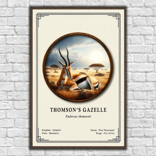 Poster Thomson's Gazelle Zoology Series