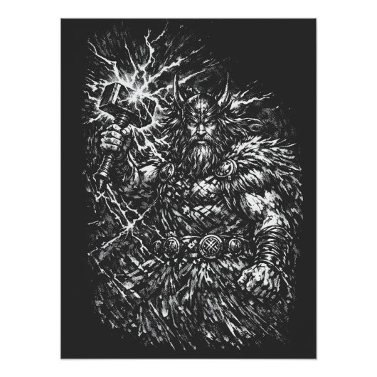 Poster Thor — Dieu du Tonnerre Foudroyé (Devant)