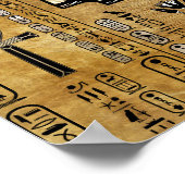 Poster Thot - Djhuty Egytian Dieu- Or et Perle (Coin)