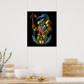 Poster Thoth Egyptian God Ankh Scarab Symbole antique (Cuisine)