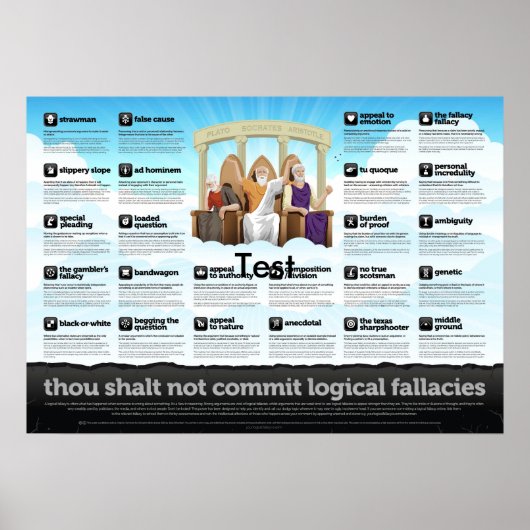 Poster Thou shall not commit logical fallacies (Devant)