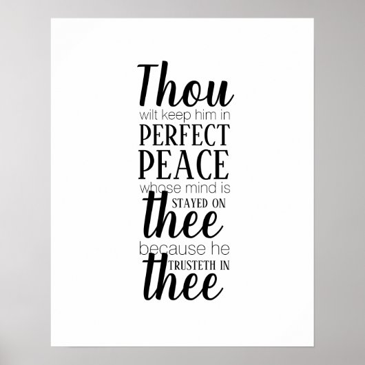 Poster Thou Wilt Keep Him In Perfect Peace Bible Verse (Devant)