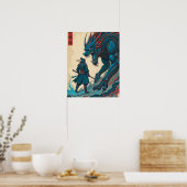 Poster "Threads of War – Cyber Samouraï vs Glyph Beast" (Cuisine)