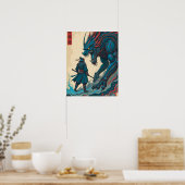 Poster "Threads of War – Cyber Samurai vs Glyph Beast" (Cuisine)