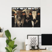 Poster Three Amigos - Bull Cows Stress wild west art (Bureau à domicile)