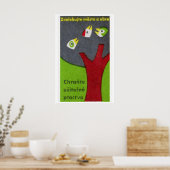 Poster Three Birds in Tree - Matchbox Print - Czech Wall (Cuisine)