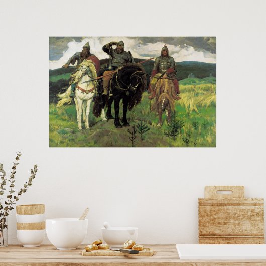 Poster Three Bogatyrs (1898) par Viktor Vasnetsov Print (Cuisine)