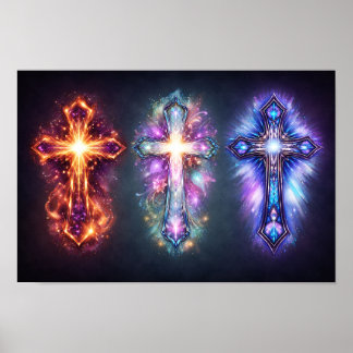 Poster Three Cross Art