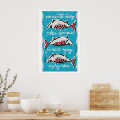 Poster Three Fishes - Matchbox Print - Czech Wall Art (Cuisine)