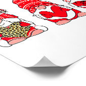 Poster Three Gnomes Holding Heart Leopard Happy Valentine (Coin)