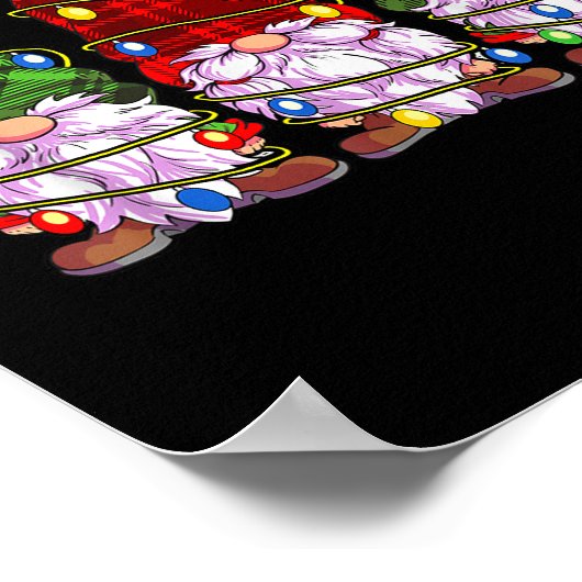 Poster Three Gnomes Men Women Buffalo Plaid Red Christmas (Coin)