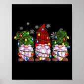 Poster Three Gnomes Men Women Buffalo Plaid Red Christmas (Devant)