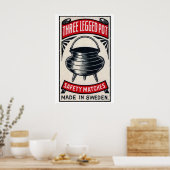 Poster Three-Legged Pot Sweden 1920s-30s Matchbox Label (Cuisine)