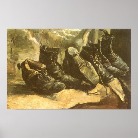 Poster Three Pairs of Shoes by Vincent van Gogh (Devant)