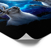 Poster Three Reindeer Howling At The Moon Merry Christmas (Coin)