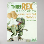 Poster Three Rex - Funny Birthday 3rd Boy Dinosaur (Devant)