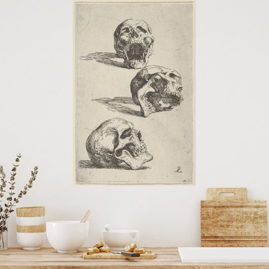Poster Three Skulls (Cuisine)