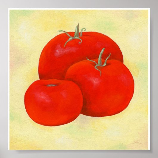Poster Three Tomatoes Painting print (Devant)