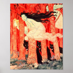 Poster Three Women And Three Wolves Grasset Eugene