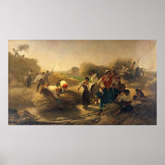 Poster Threshing Rapeseed dans les champs de Lille (Devant)