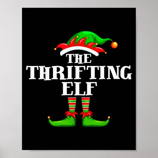 Poster Thrifting Elf Matching Family Group Christmas Part (Devant)