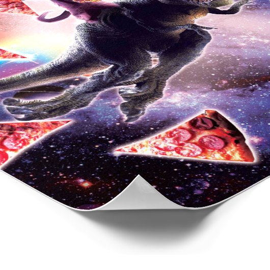 Poster Thug Space Chat Sur Dinosaur Unicorn - Pizza (Coin)