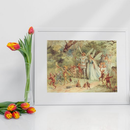 Poster Thumbelina et Prince Mariage, contes Vintages de f