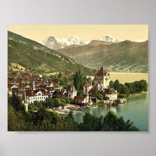 Poster Thun, Oberhofen, Oberland bernois, Suisse cla