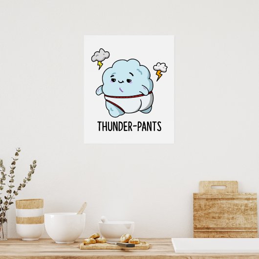 Poster Thunderpants Funky Cloud Sous-vêtements Pun (Cuisine)