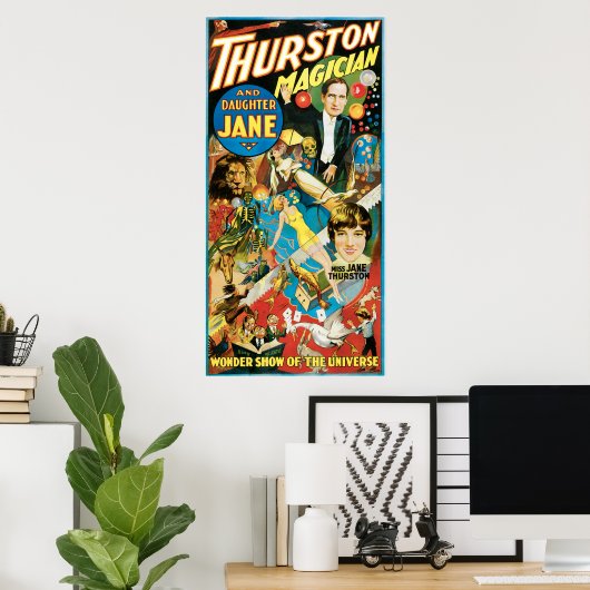 Poster Thurston & Fille Jane Magicien Publicité (Bureau à domicile)