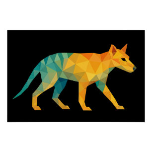 Poster Thylacine géométrique - Art polygonal de Tasmani