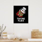 Poster Thyme mouches drôle Herbe Pun Dark BG (Cuisine)