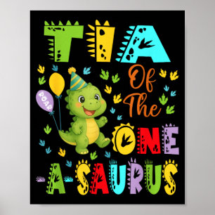 Poster Tia du One-A-Saurus 1er Anniversaire Garçon Dinosa