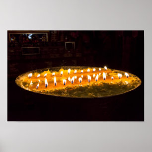 Poster Tibet - Lampe au beurre rituel