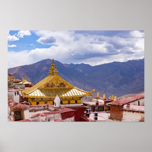 Poster Tibet - Monastère bouddhiste de Ganden (Devant)
