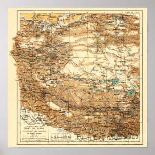 Poster TibetPanoramic MapTibet
