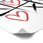 Poster Tic-tac-orteil Coeurs et croix Saint-Valentin (Coin)