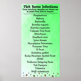 Poster Tick Borne Infection list Lyme Sensibilisation Pos