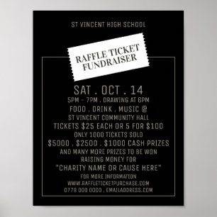 Poster Ticket Design, Raffle Ticket Fundraiser Event