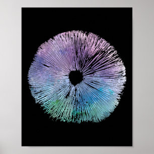 Poster Tie Dye Champignons Casquette Spore Champignons sa