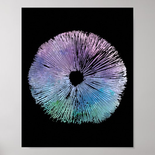 Poster Tie Dye Champignons Casquette Spore Champignons sa (Devant)