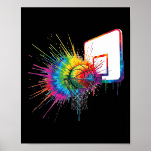 Poster Tie Dyé Coloré Crochet Sport à Gouttes de Peinture