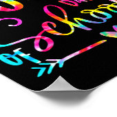 Poster Tie Dye Happy 100e jour Enseignant Étudiant 100 (Coin)