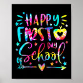 Poster Tie Dye Happy First Day Of Back To School Teacher  (Devant)