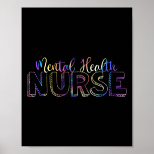 Poster Tie Dye Infirmière en santé mentale Nurs psychiatr