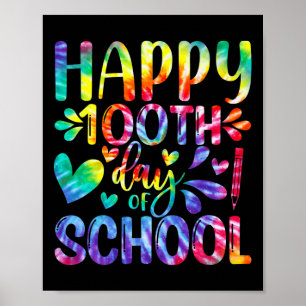 Poster Tie Dye Joyeux 100ème Jour De L'Enseignant Étudian