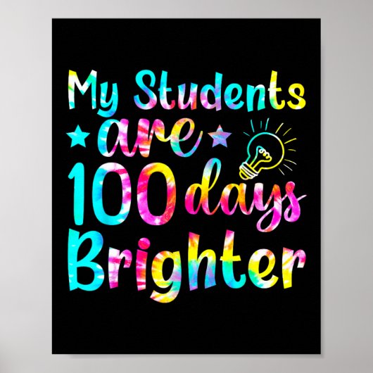 Poster Tie Dye Mes Étudiants Sont 100 Jours Enseignant Pl (Devant)