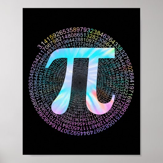 Poster Tie Dye Pi Happy Pi Day (Devant)