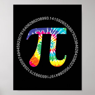 Poster Tie Dye Pi Jour T Chemise Physique Math Moteur ens