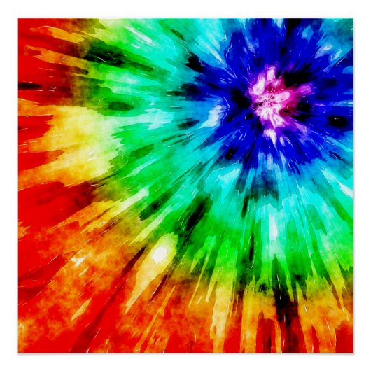 Poster Tie Dye rencontre l'aquarelle (Devant)